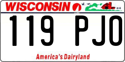 WI license plate 119PJO