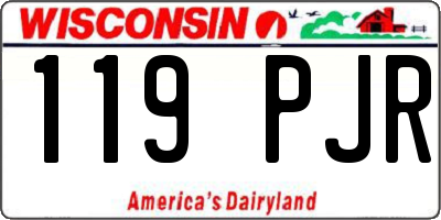 WI license plate 119PJR