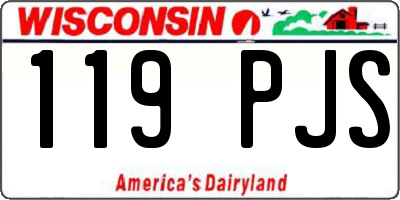 WI license plate 119PJS