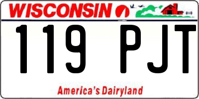WI license plate 119PJT