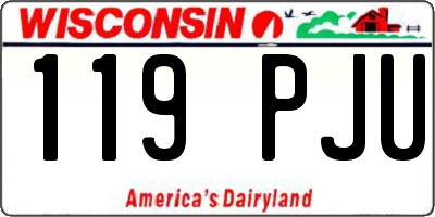 WI license plate 119PJU