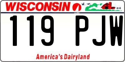 WI license plate 119PJW