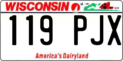 WI license plate 119PJX