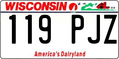 WI license plate 119PJZ