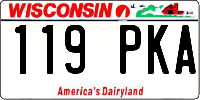 WI license plate 119PKA