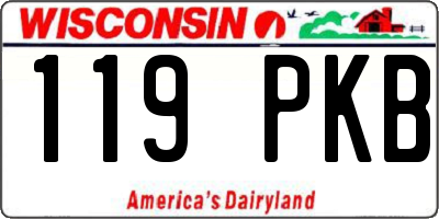 WI license plate 119PKB