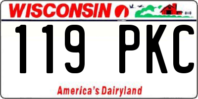 WI license plate 119PKC