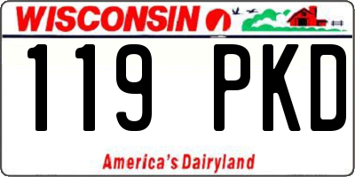 WI license plate 119PKD