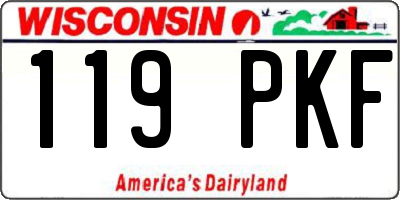 WI license plate 119PKF