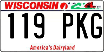 WI license plate 119PKG