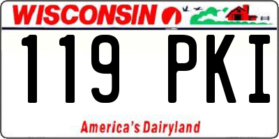 WI license plate 119PKI