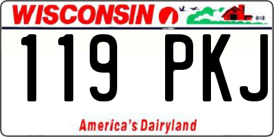 WI license plate 119PKJ