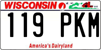 WI license plate 119PKM