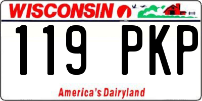 WI license plate 119PKP