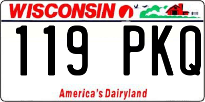 WI license plate 119PKQ