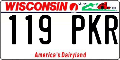 WI license plate 119PKR