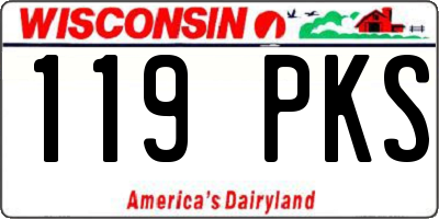 WI license plate 119PKS