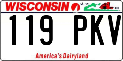 WI license plate 119PKV