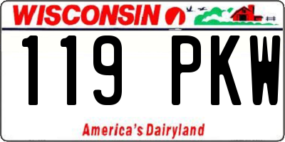 WI license plate 119PKW
