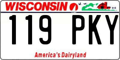 WI license plate 119PKY