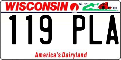 WI license plate 119PLA