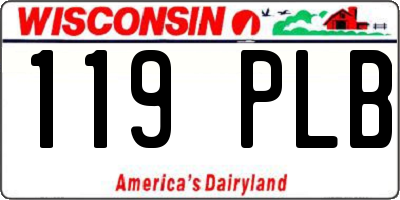 WI license plate 119PLB