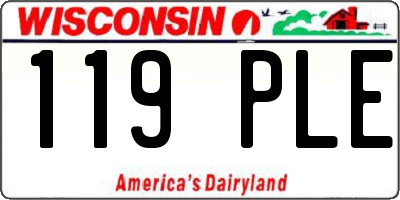 WI license plate 119PLE