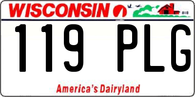 WI license plate 119PLG