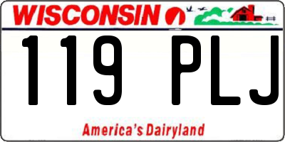 WI license plate 119PLJ
