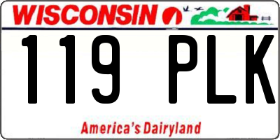 WI license plate 119PLK