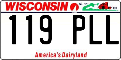 WI license plate 119PLL