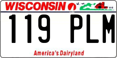 WI license plate 119PLM