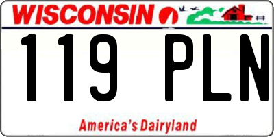 WI license plate 119PLN