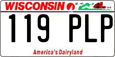 WI license plate 119PLP
