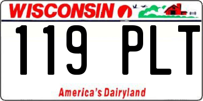 WI license plate 119PLT
