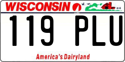 WI license plate 119PLU