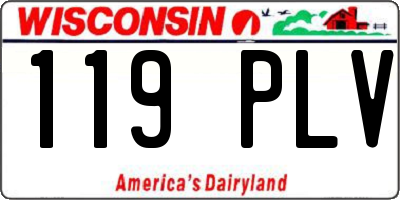 WI license plate 119PLV