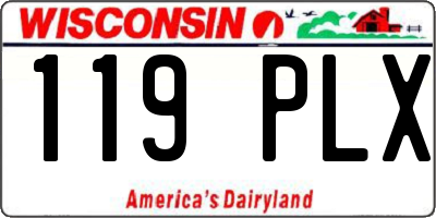 WI license plate 119PLX