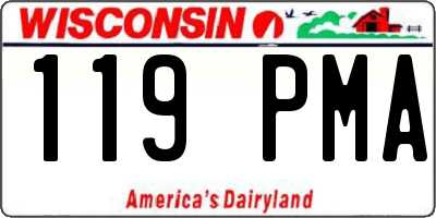 WI license plate 119PMA