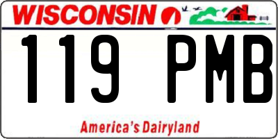 WI license plate 119PMB