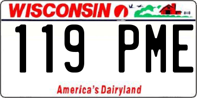WI license plate 119PME