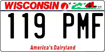 WI license plate 119PMF