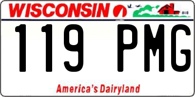 WI license plate 119PMG