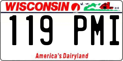WI license plate 119PMI