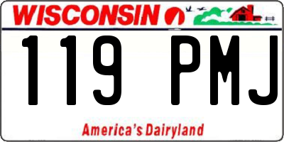 WI license plate 119PMJ
