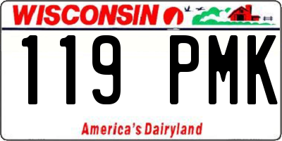 WI license plate 119PMK
