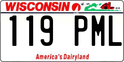 WI license plate 119PML
