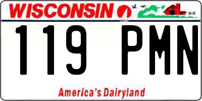 WI license plate 119PMN