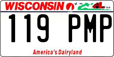 WI license plate 119PMP