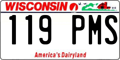 WI license plate 119PMS
